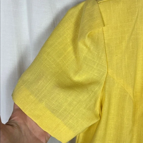 Vintage Union Made Damon Petite Yellow Button Up Career Dress - Picture 5 of 14
